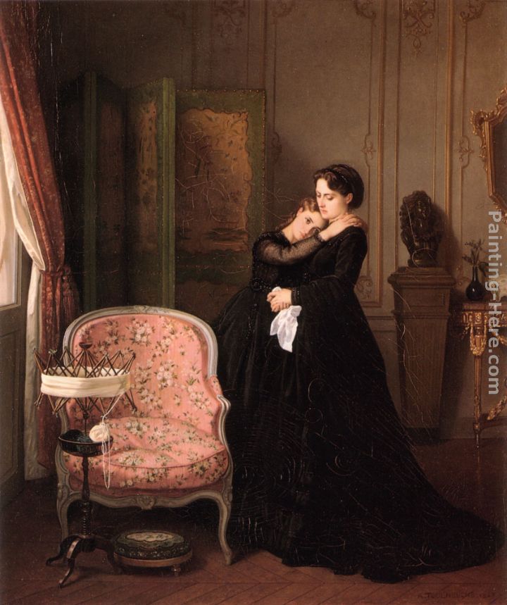 Consolation painting - Auguste Toulmouche Consolation art painting